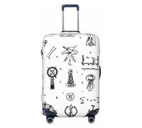 ADAhgu Housse de protection élastique universelle pour valise avec inscription « Sign Language Alphabet », Noir , L, Bagage à main