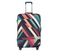 ADAhgu Housse de protection élastique universelle pour valise, motif triangle abstrait, rayures, Noir , L, Bagage à main