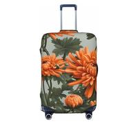 ADAhgu Housse de protection élastique universelle pour valises Motif chrysanthème Orange, Noir , S, Bagage à main