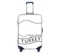 ADAhgu Housse de protection lavable avec fermeture éclair dissimulée Motif carte de la Turquie, blanc, L
