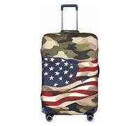 ADAhgu Housse de protection lavable avec fermeture éclair dissimulée Motif drapeau américain Camouflage, blanc, M