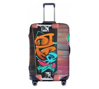 ADAhgu Housse de protection lavable avec fermeture éclair dissimulée Motif graffiti Skateboard, blanc, L