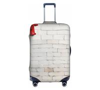 ADAhgu Housse de protection lavable avec fermeture éclair dissimulée Motif mur de briques anciennes, blanc, M