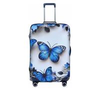 ADAhgu Housse de protection lavable avec fermeture éclair dissimulée Motif papillons bleus, blanc, L