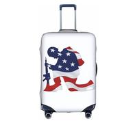 ADAhgu Housse de protection lavable avec fermeture éclair dissimulée Motif silhouette de soldat patriotique, blanc, M