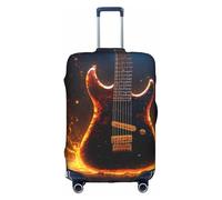 ADAhgu Housse de protection lavable pour valise avec fermeture éclair dissimulée Motif guitare électrique, blanc, XL