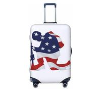 ADAhgu Housse de protection personnalisée pour valise avec imprimé silhouette de soldat patriotique pour voyage et affaires, Noir , L