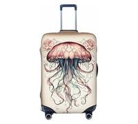 ADAhgu Housse de protection personnalisée pour valise, motif méduse pour voyage et affaires, Noir , XL