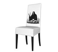 ADAhgu Housses de chaise de salle à manger extensibles et imperméables pour Halloween, motif squelette et tête de mort