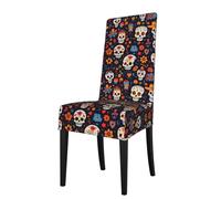 ADAhgu Housses de chaise extensibles polyvalentes et imperméables avec motif tête de mort