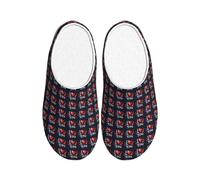 ADAhgu I Love You Words with Hearts Print Chaussons en TPR lavables pour homme et femme Chaussures d'hiver respirantes et confortables