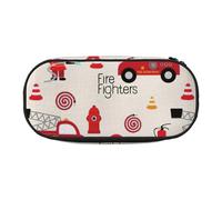 ADAhgu Little Boys and Girls in Firefighters Trousse à crayons pour l'école, les étudiants, les voyages, le bureau, la papeterie, le maquillage, Noir , Taille unique, Organiseur de sac
