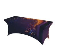 ADAhgu Nappe de table rectangulaire avec microphone imprimé notes de musique - Facile à nettoyer - Pour fêtes et événements en plein air