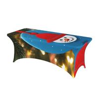 ADAhgu Nappe rectangulaire élastique en carton imprimé bonhomme de neige facile à nettoyer pour fêtes et événements en plein air