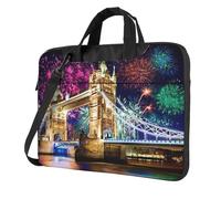 ADAhgu Night London Tower Bridge Sac élégant et protecteur pour ordinateur portable léger et polyvalent pour le travail et les voyages, Noir , 14 inch
