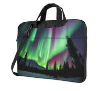 ADAhgu Northern Lights Sac pour ordinateur portable léger et polyvalent pour le travail et les voyages Motif peinture, Noir , 15.6 inch