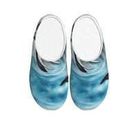 ADAhgu Ocean Dolphin Looking at You Print Adulte TPR Pantoufles lavables pour hommes et femmes Chaussures d'hiver respirantes et confortables