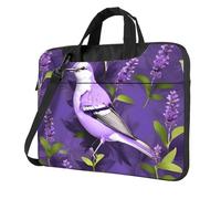 ADAhgu Oiseau dans violet lavande floral imprimé floral élégant et protecteur sac pour ordinateur portable léger et polyvalent pour le travail voyage, Noir , 15.6 inch