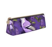 ADAhgu Oiseau en violet lavande floral imprimé floral polyvalent usage léger trousse à crayons pochette à crayons fermeture éclair rangement stylo écolier étudiants