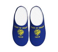 ADAhgu Oregon State Flag Imprimé Adulte TPR Pantoufles Lavables pour Hommes et Femmes Chaussures d'hiver Respirantes et Confortables