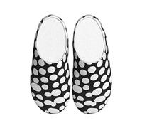 ADAhgu Pantoufles en TPR lavables pour homme et femme - Motif à pois noirs et blancs - Chaussures d'hiver respirantes et confortables
