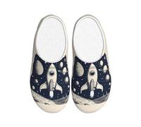 ADAhgu Pantoufles en TPR lavables pour homme et femme Motif fusée dans l'espace