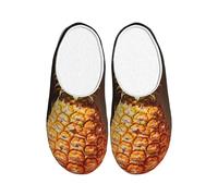 ADAhgu Pantoufles en TPR lavables pour homme et femme Motif peinture ananas Chaussures d'hiver respirantes et confortables