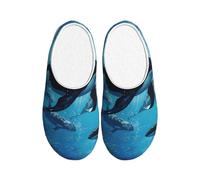 ADAhgu Pantoufles en TPR lavables pour homme et femme - Respirantes et confortables - Motif baleines - Avec imprimé
