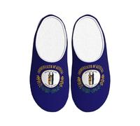 ADAhgu Pantoufles en TPR pour adulte avec imprimé drapeau de l'État du Kentucky - Lavable - Respirantes et confortables - Pour homme et femme
