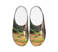 ADAhgu Pantoufles en TPR pour adulte imprimé éléphant africain lavables pour homme et femme Chaussures d'hiver respirantes et confortables