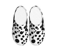 ADAhgu Pantoufles TPR adultes à imprimé gros points noir et blanc lavables pour hommes et femmes chaussures d'hiver respirantes et confortables