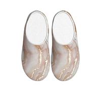 ADAhgu Pantoufles TPR pour adultes à imprimé marbre or rose lavables pour hommes et femmes chaussures d'hiver respirantes et confortables