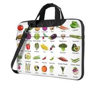 ADAhgu Présentation de divers légumes imprimés sac élégant et protecteur pour ordinateur portable léger et polyvalent pour le travail et les voyages, Noir , 13 inch