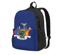 ADAhgu Sac à dos de grande capacité résistant à l'eau avec imprimé drapeau de New York pour randonnée, w nd, escapades