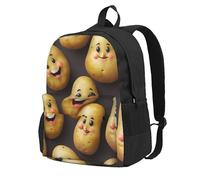 ADAhgu Sac à dos de grande capacité résistant à l'eau avec imprimé pommes de terre souriantes, sac à dos de randonnée, escapades de w nd en plein air