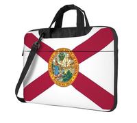 ADAhgu Sac pour ordinateur portable avec imprimé drapeau de l'État de Floride, élégant et protecteur, léger et polyvalent pour le travail et les voyages, Noir/blanc, 14 inch