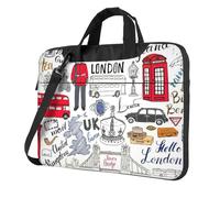ADAhgu Sac pour ordinateur portable avec imprimé I Love London élégant et protecteur, léger et polyvalent pour le travail et les voyages, Noir , 15.6 inch