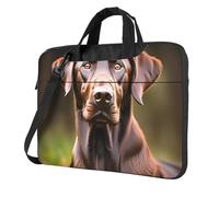 ADAhgu Sac pour ordinateur portable avec imprimé labrador retriever marron élégant et protecteur léger et polyvalent pour le travail et les voyages, Noir , 13 inch