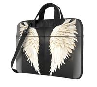 ADAhgu Sac pour ordinateur portable avec imprimé plumes d'ange élégant et protecteur, léger et polyvalent pour le travail et les voyages, Noir , 14 inch