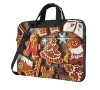 ADAhgu Sac pour ordinateur portable élégant et protecteur avec imprimé biscuits en pain d'épices, léger et polyvalent pour le travail et les voyages, Noir , 14 inch