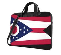 ADAhgu Sac pour ordinateur portable élégant et protecteur avec imprimé drapeau de l'État de l'Ohio, léger et polyvalent pour le travail et les voyages, Noir , 13 inch