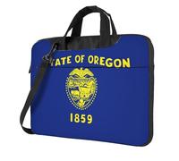 ADAhgu Sac pour ordinateur portable élégant et protecteur avec imprimé drapeau de l'État de l'Oregon, léger et polyvalent pour le travail et les voyages, Noir , 14 inch