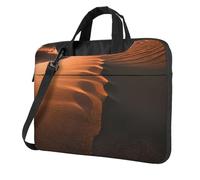 ADAhgu Sac pour ordinateur portable élégant et protecteur avec imprimé dunes de sable léger et polyvalent pour le travail et les voyages, Noir , 15.6 inch