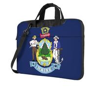 ADAhgu Sac pour ordinateur portable élégant et protecteur Motif drapeau de l'État du Maine Léger et polyvalent pour le travail et les voyages, Noir , 15.6 inch