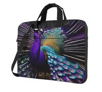 ADAhgu Sac pour ordinateur portable élégant et protecteur Motif paon Violet, Noir , 14 inch