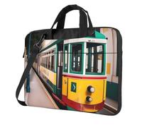 ADAhgu Sac pour ordinateur portable élégant et protecteur Motif Tram de Lisbonne, léger et polyvalent pour le travail et les voyages, Noir , 15.6 inch