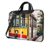 ADAhgu Sac pour ordinateur portable élégant et protecteur Motif Tram de Lisbonne, léger et polyvalent pour le travail et les voyages, Noir , 14 inch