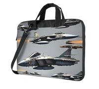 ADAhgu Sac pour ordinateur portable léger et polyvalent avec imprimé avions de chasse, Noir , 14 inch