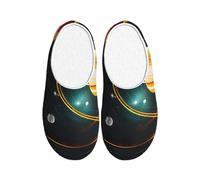 ADAhgu Solar System Jupiter Saturn Print Chaussons en TPR lavables pour homme et femme Chaussures d'hiver respirantes et confortables