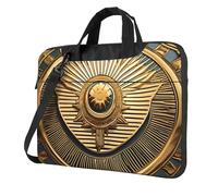 ADAhgu Sun Old Sac pour ordinateur portable élégant et protecteur Motif égyptien intemporel Léger et polyvalent pour le travail et les voyages, Noir , 15.6 inch